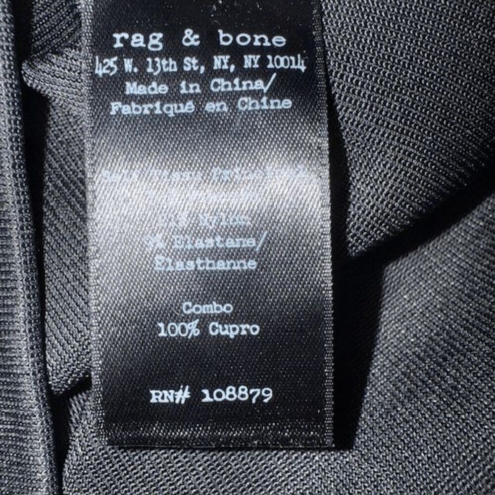 Rag & Bone Joyce Bodycon Mini Dress Black Zipper front Scuba stretch Size 0 - Picture 6 of 12